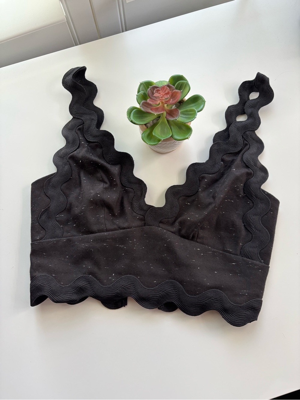 Rebecca Taylor Slub Scalloped Bralette Crop Top Sz 00